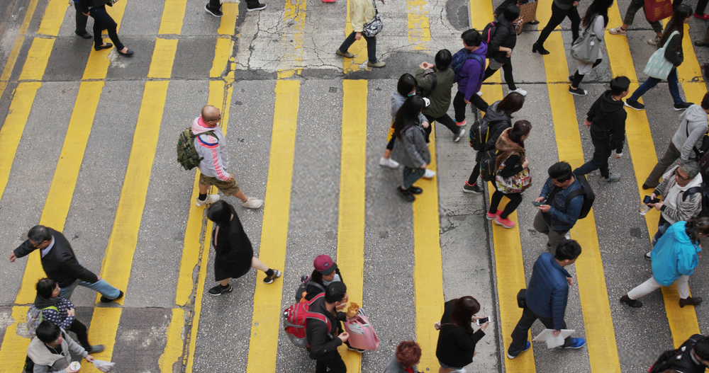 The image of people walking on a road responding to each other based on thier mental maps