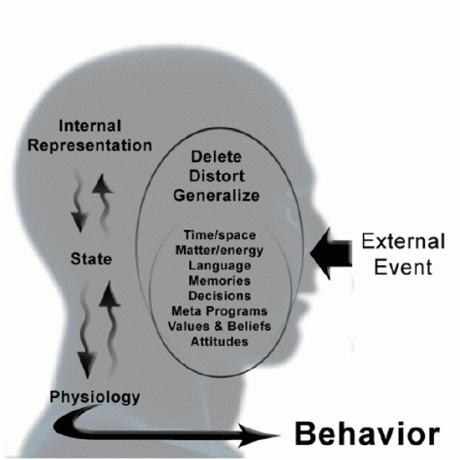 Pictographic Summary of the NLP model of communication