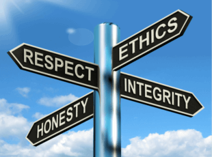 Graphic depicting ethical guidelines and  professional standards