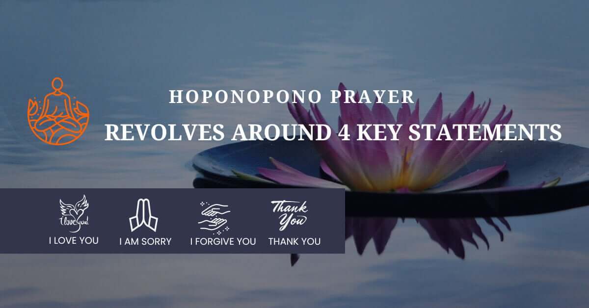 Image dipicting the four key statements of the Ho'oponopono Prayer