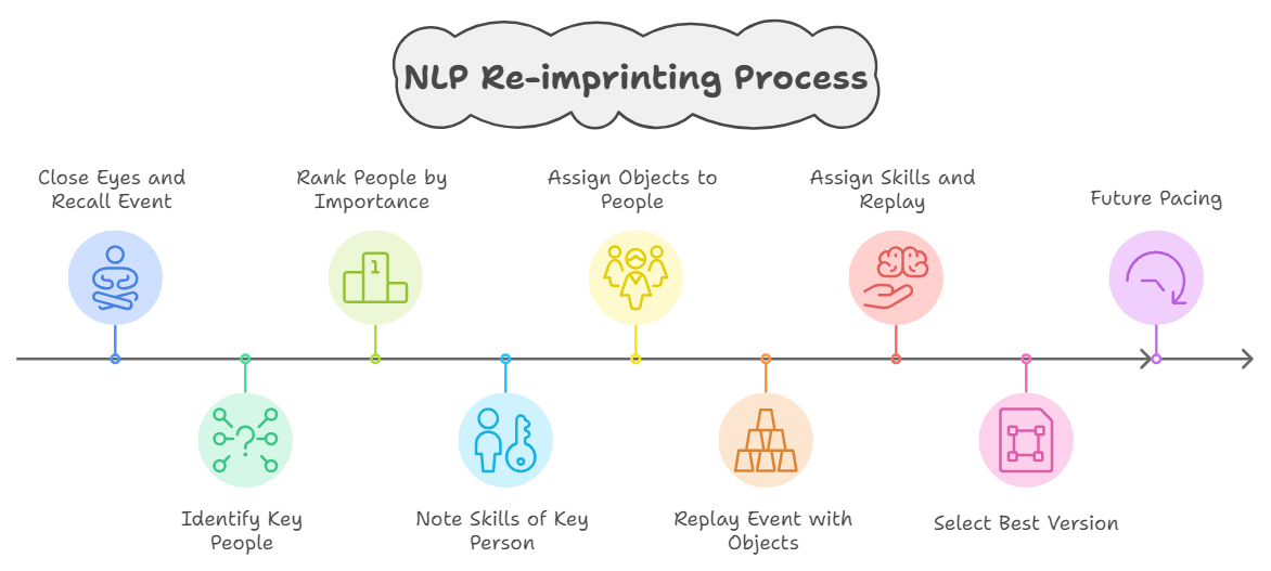 infographic illustrating step by step process for nlp reimprinting