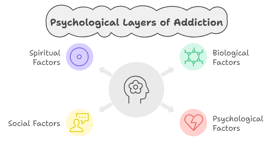 Infographic on Different Psychological layers of Addiction