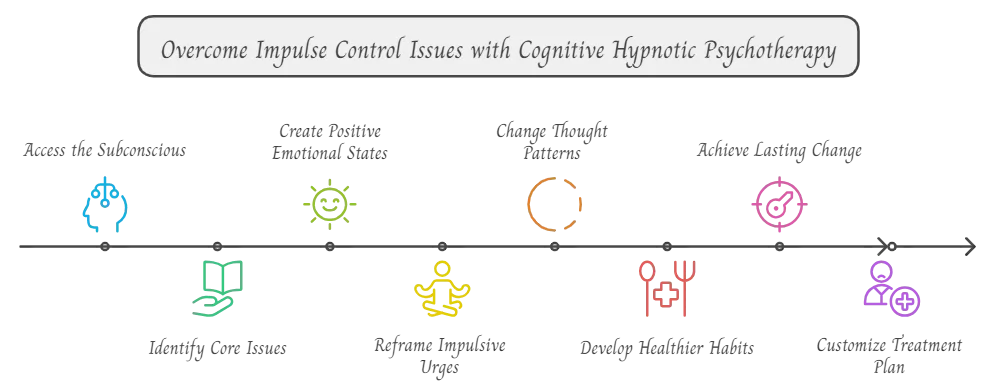 Infographic depticing the various stages in impulse control with Cognitive Hypnotic Psychotherapy