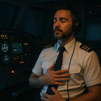 Man wearing headset monitors aerospace data, highlighting situational awareness with digital displays in the background helps pilots reduce stress.